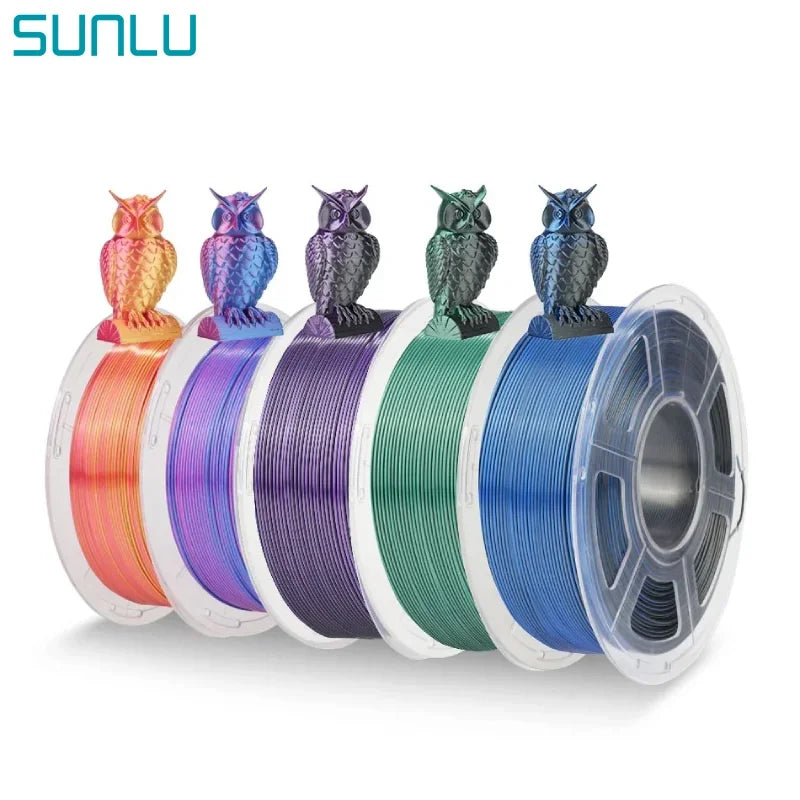 SUNLU SILK Dual &Triple Colors  3D Printer Filament 5KG 1kg/roll 1.75mm Dimensional Accuracy +/- 0.02 mm 2.2 LBS (1KG) Fast Ship - trendingshoping.com