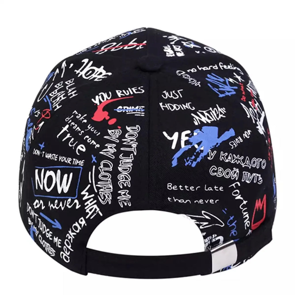Men's & Women's Korea Graffiti Hip Hop Cap - Trendy Hipster Baseball Hat for Casual Streetwear