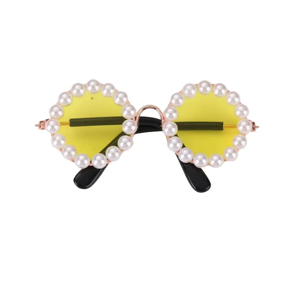 Pet Costume Sunglasses Faux Pearl Decor for Cats Dogs