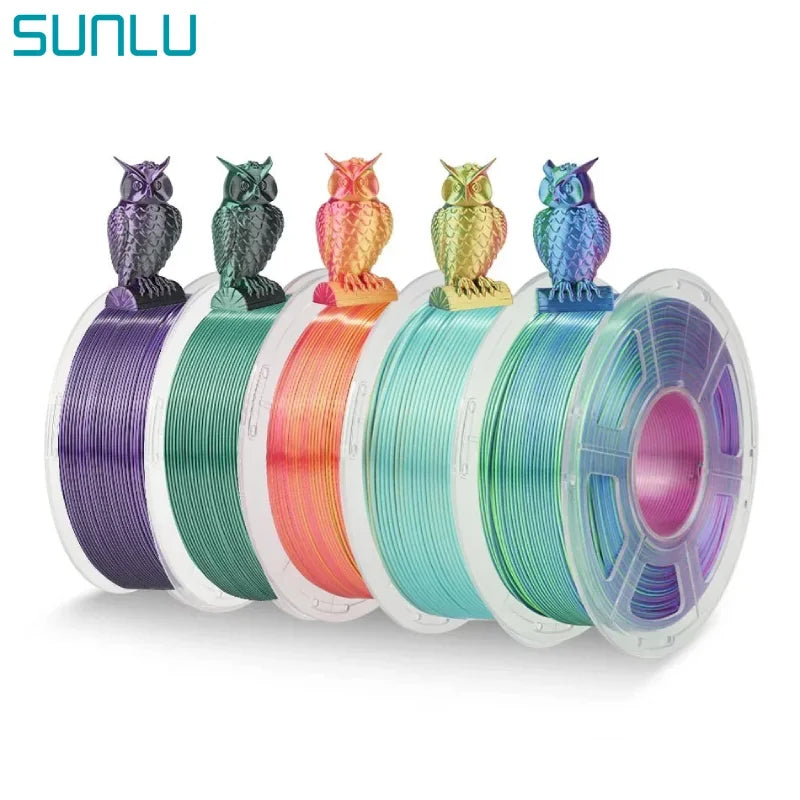 SUNLU SILK Dual &Triple Colors  3D Printer Filament 5KG 1kg/roll 1.75mm Dimensional Accuracy +/- 0.02 mm 2.2 LBS (1KG) Fast Ship - trendingshoping.com
