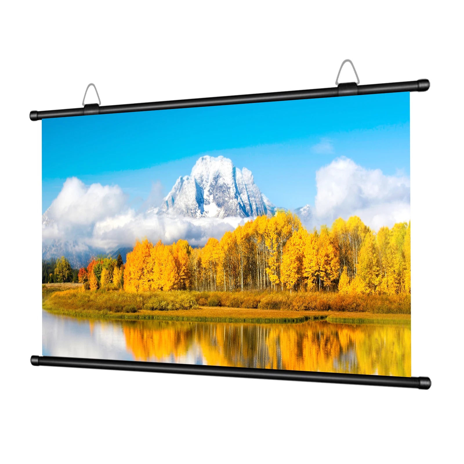 XIAOHUI Anti-light Thick HD Projector Screen 16:9 No-hole Wall-mounted Home Projection Screen 60/72/84/92/100/110/120/133inch