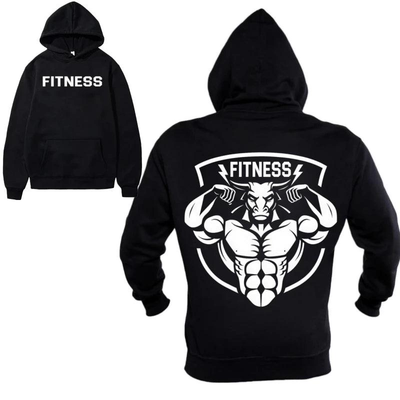 Men Thick Fleece Hoodie – Winter Sportswear for Gym Training and Daily Fitness