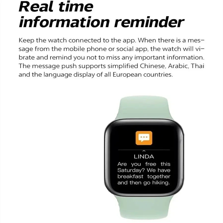 2025 New Smartwatch for Men & Women – 1.73'' Screen, Bluetooth Call, Blood Oxygen & Pressure Monitoring, Compatible with Android & iOS