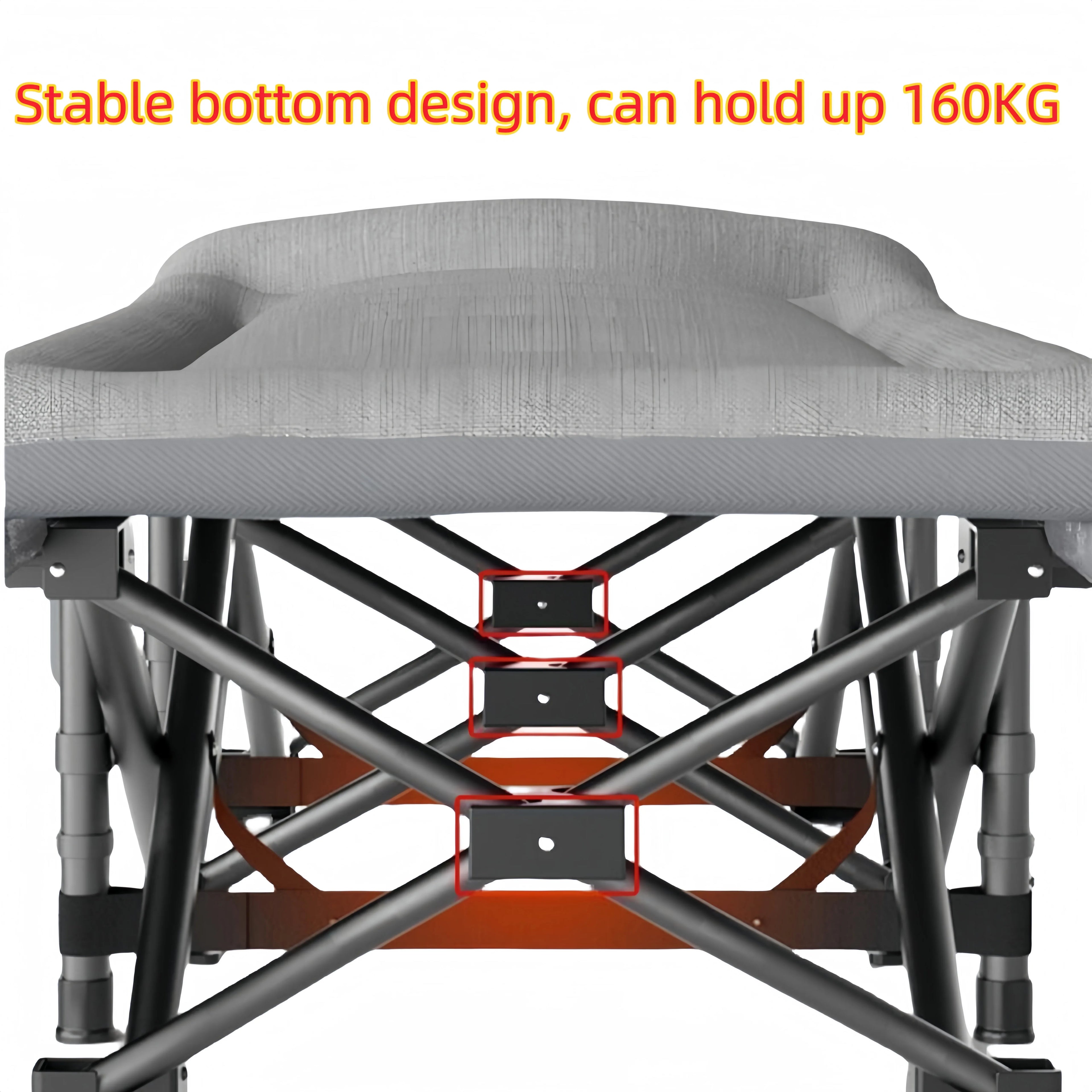 Portable Folding Camping Bed With Pillow - Heavy Duty Military Style Bed 190 X 67 X 48 Cm Lightweight Lounger Camping Garden - trendingshoping.com