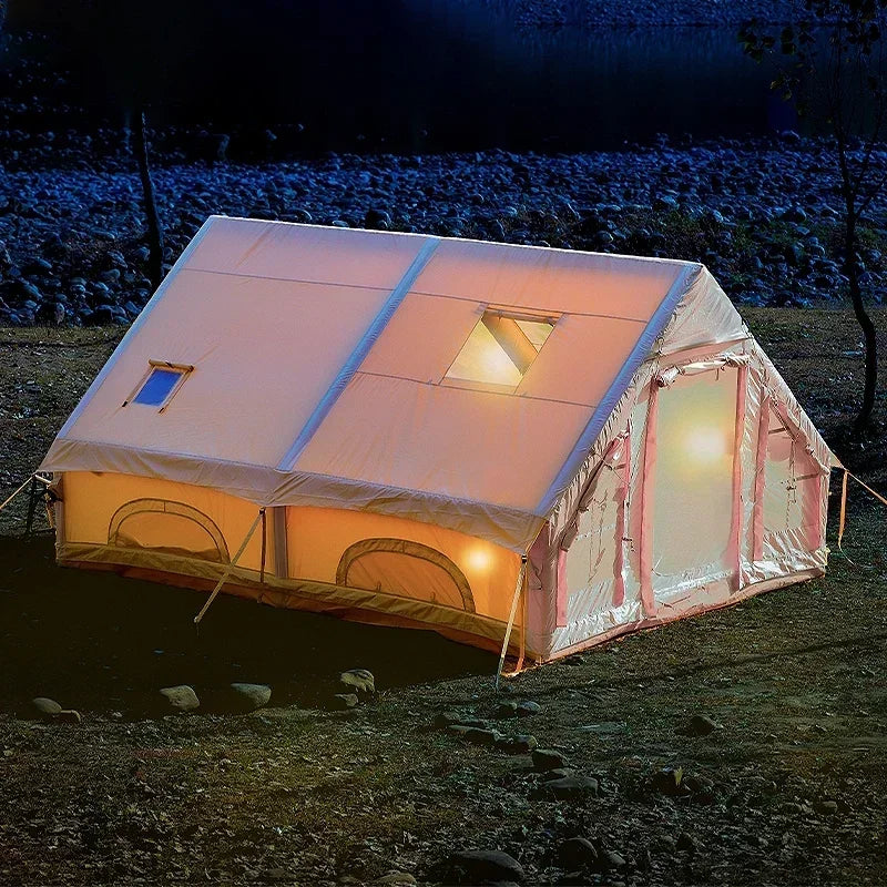 Outdoor Camping Complete Set Large Inflatable Tent New Material Equipment With Sun Protection Overnight Shelter