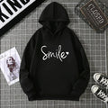 Children's Hooded Sweatshirt with Smile Printed on The Front for Sports and Leisure Warm Hoodie Suitable for Autumn and Winter