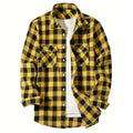 Men's Plaid Flannel Shirt – Long Sleeve Smart Casual Top with Two Chest Pockets, Spring & Autumn Style