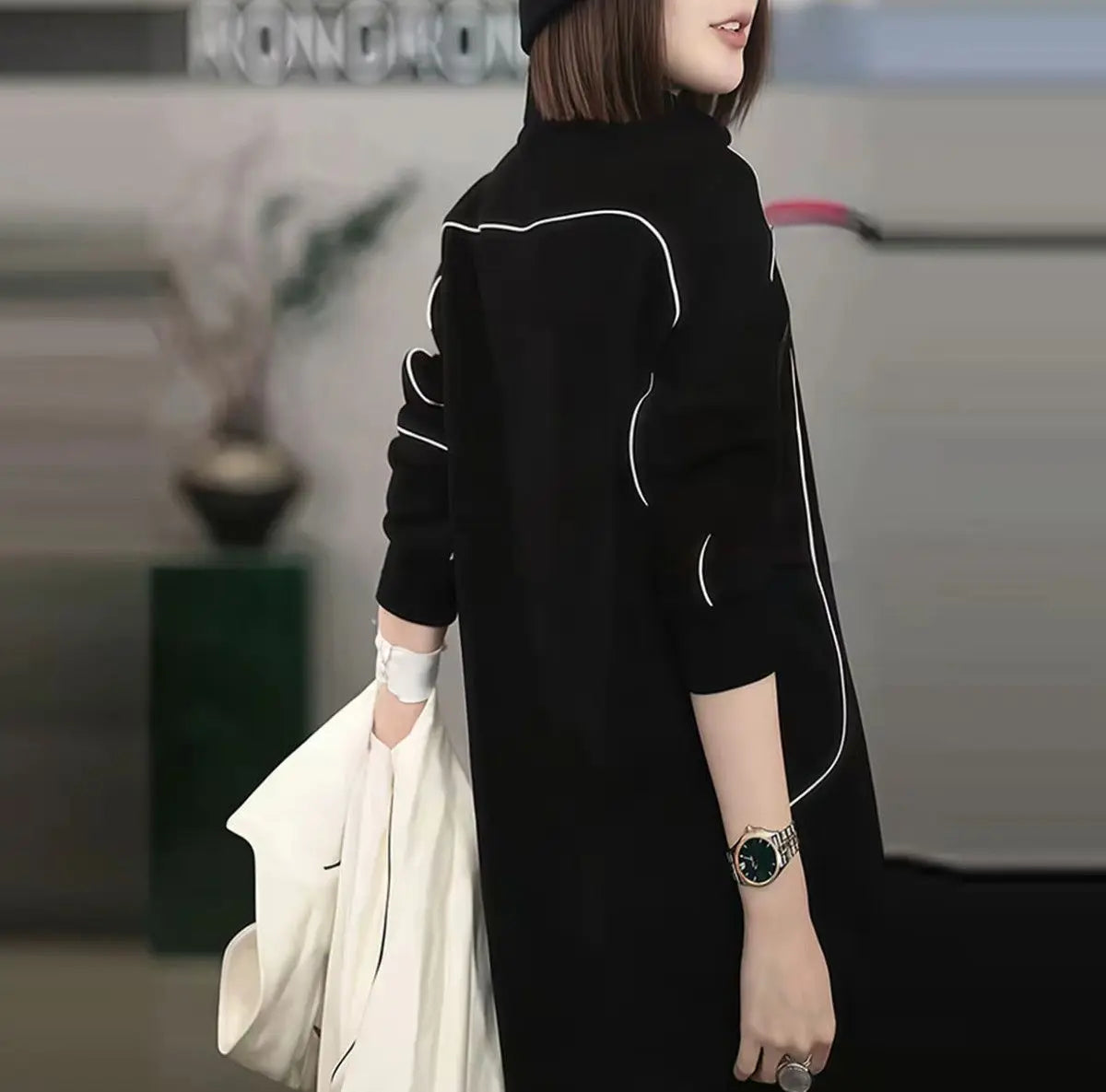 Women's Sweatshirt Autumn Winter New Loose Slim Versatile Mid-length Casual Top