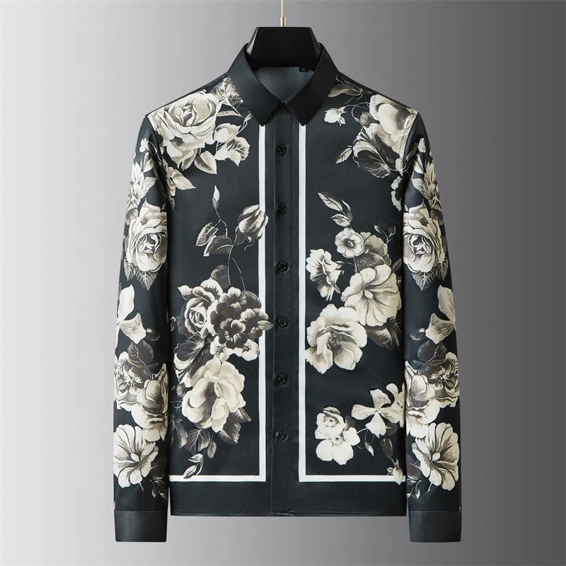 2025 new men's printed shirts classic luxury high quality shirts designer design comfortable soft menswear