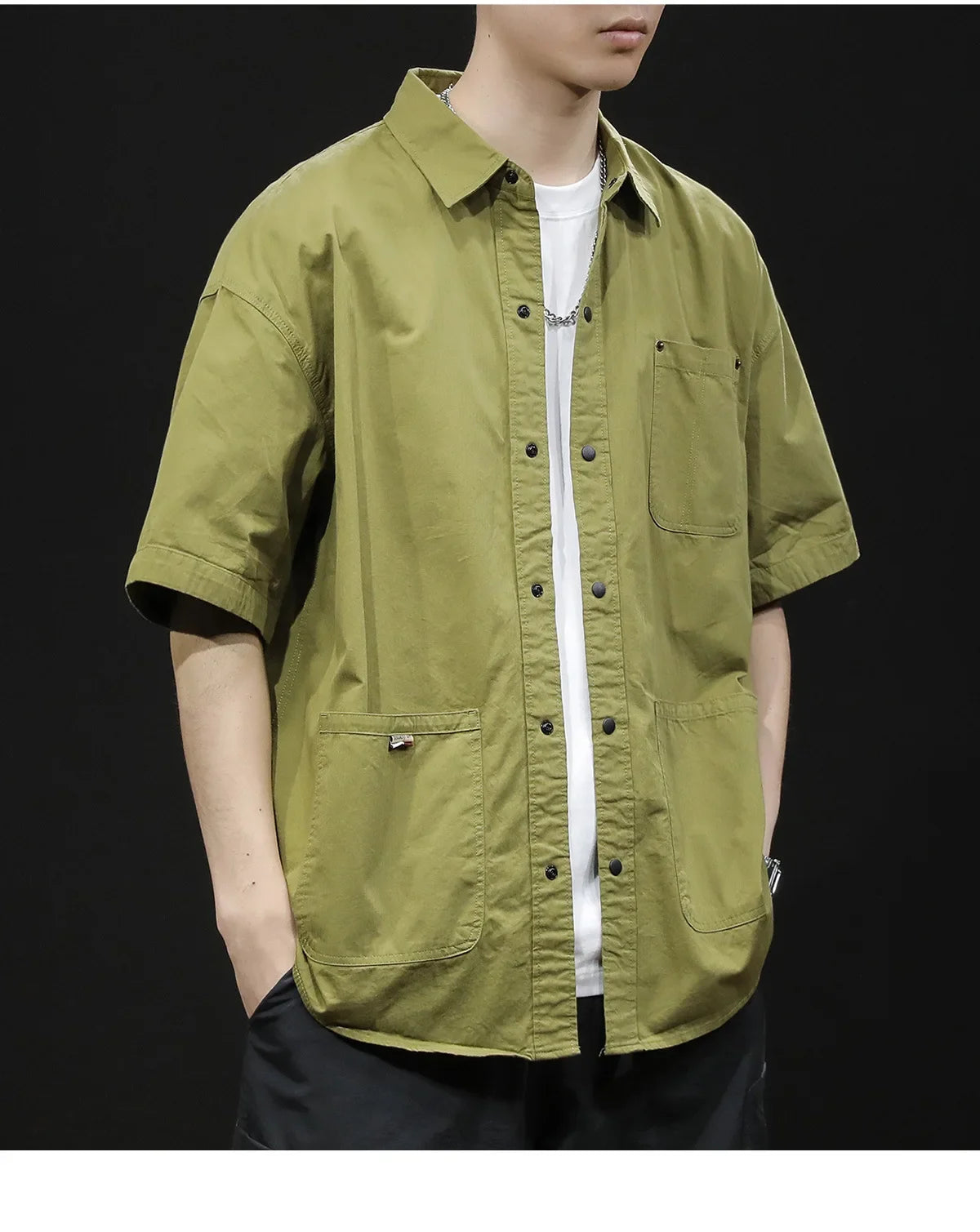 T-shirt Short-sleeved Shirt Men's Trendy Brand Trendy Shirt Summer Casual Work Clothes Loose Summer Trendy