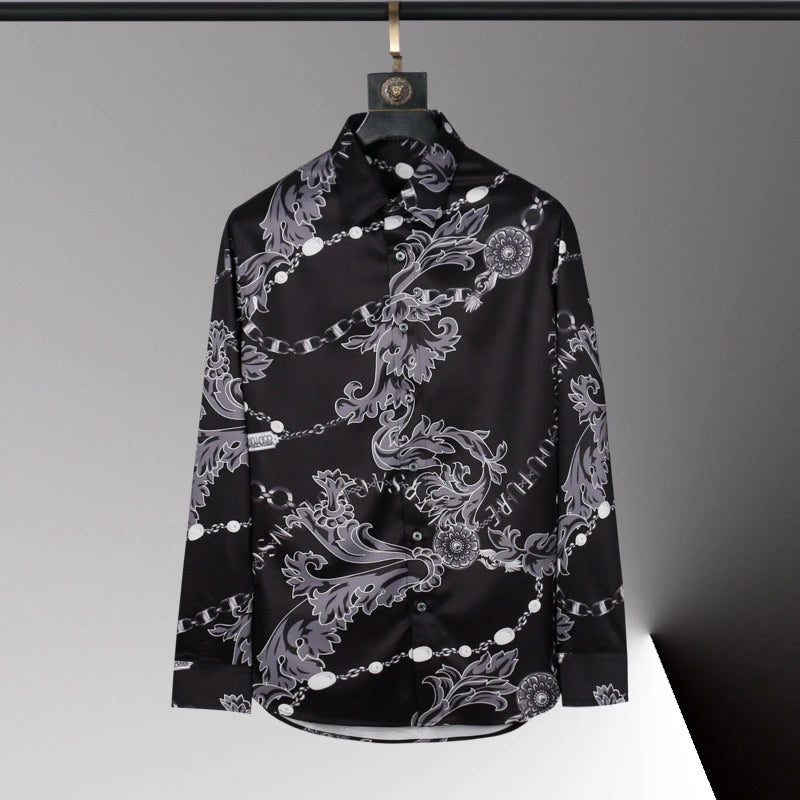 Men's Long-Sleeve 3D Print Fashion Shirt - Soft Fabric Loose Fit Casual Top