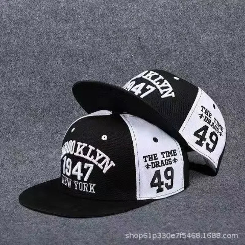 Unisex Trendy Hip Hop Baseball Cap - Flat Brim, Adjustable, Korean Style Sun Hat for Casual Wear