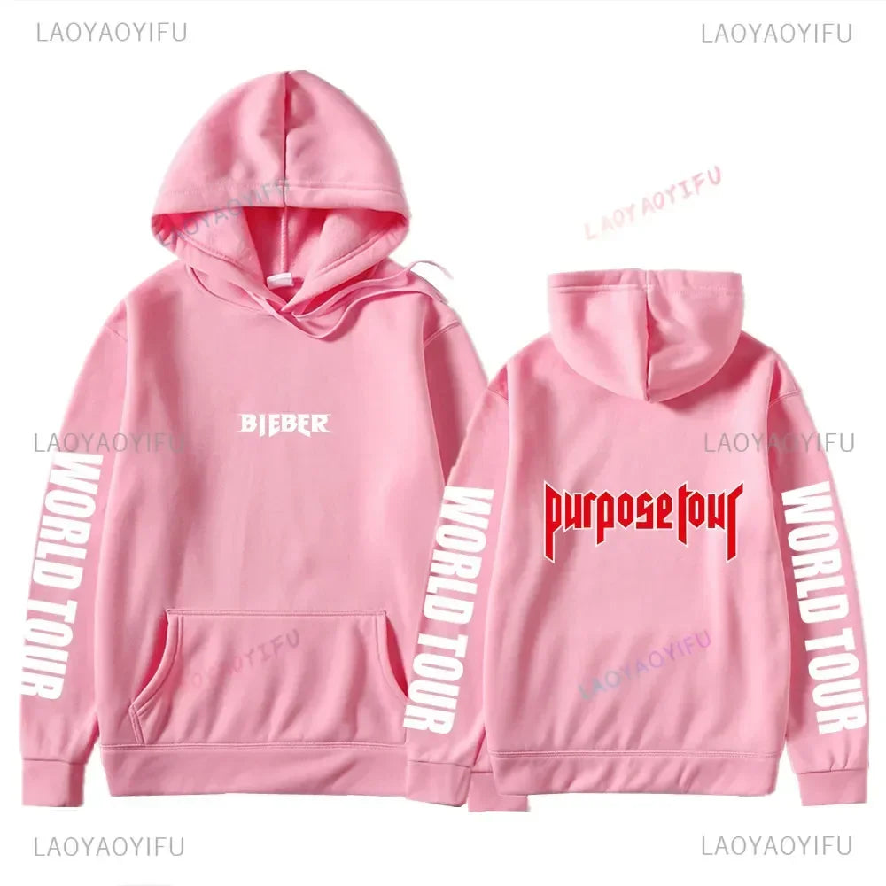 HoodiMen's & Women's Hoodie – Justin Bieber Purpose Tour Print, Hip Hop Streetwear Fleece Pullover, Warm Fashion Hoodye Sweatshirt