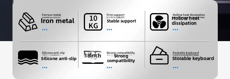 Laptop Stand for Desk Metal Computer Riser Heavy Stable Holder Ergonomic Laptops Elevator for 12-17.3 Inches Notebook Computer - trendingshoping.com