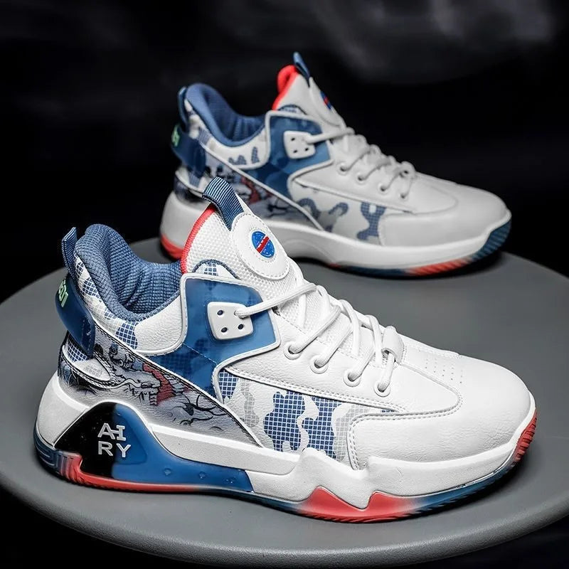 High Top Basketball Shoes for Couples | Air Cushion Athletic Sneakers – Wear Resistant & Breathable