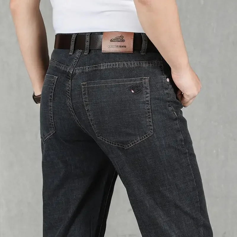 Jeans For Men Workwear Classic Straight Baggy Pants With Pockets High Quality 2025 Fashion Trousers