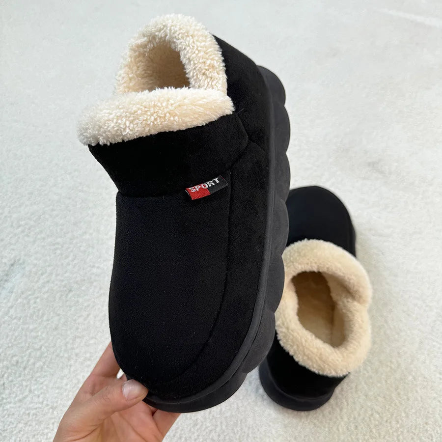Shevalues Winter Men Shoes Fluffy Fuzzy Men Shoes Fashion Outdoor Antiskid Indoor Warm Men House Shoes Platform Fur Men Shoe New
