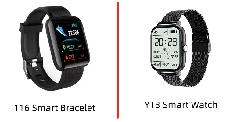 Multifunction Smart Watch for Men Women Kids – Message Reminder, Music Control, Sport Step & Calorie Tracker, D13/116Plus