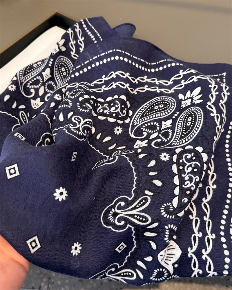 Luxury Cashew Square Scarf For Women Soft 70*70cm Neck Scarf Shawl Warp Elegant Neckerchief Bandanas Paisley Print Hijab