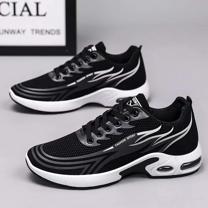 Men Sports Shoes 2023 Spring New Men Paltform Air Cushion Casual Shoes Fashion Casual Sneakers Men Mesh Breathable Men Sneakers