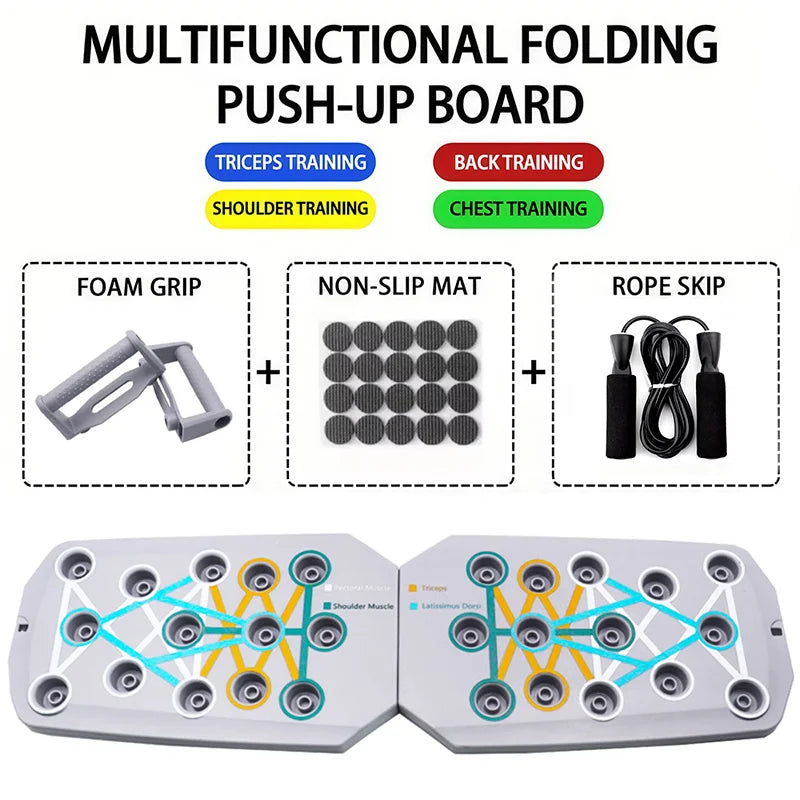 Portable Push Up Board Set Foldable Multifunction Fitness Equipment For Chest Abdomen Arms Back Training