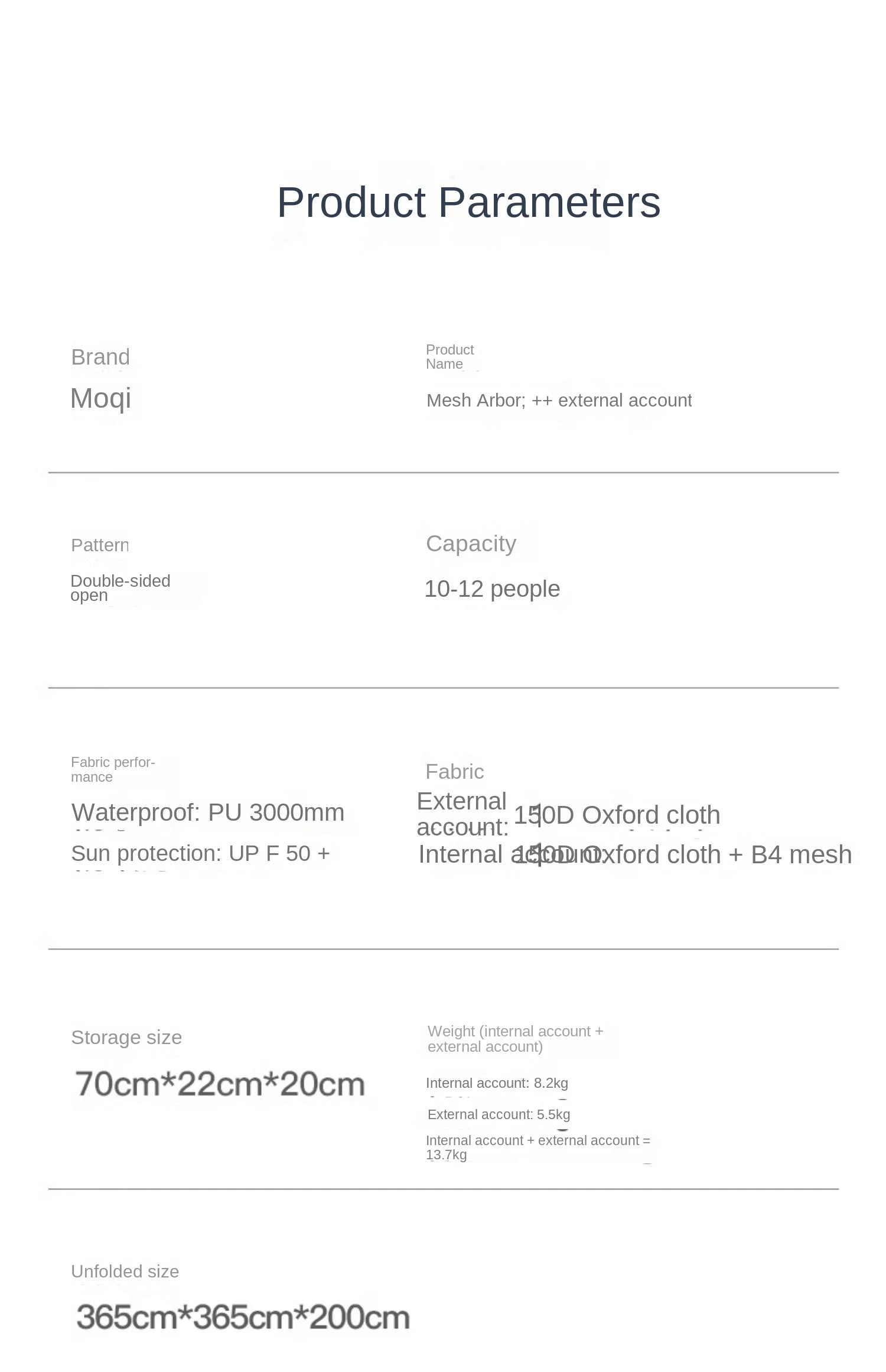 Outdoor Camping Mosquito Net Tent For 6 To 15 Person Rainproof Silver Coated Sunscreen Beach Picnic Sunshade Canopy