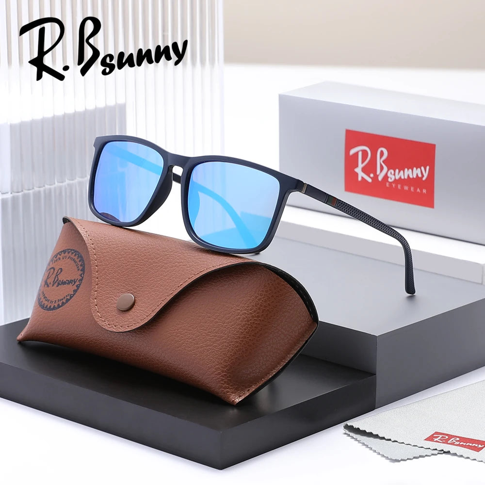 RBsunny Retro Sunglasses for Men & Women – UV400 Polarized Rectangle Glasses for Outdoor, Fishing & Driving