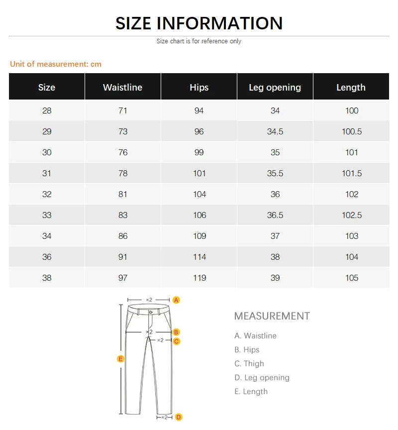 White Jeans Mens Fashion Straight Elastic Cotton Denim Pants Spring Autumn Business Casual Trousers