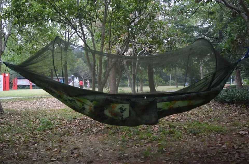 Two Person Outdoor Camping Hammock With Mosquito Net Portable Comfortable Sleeping Tent Bed