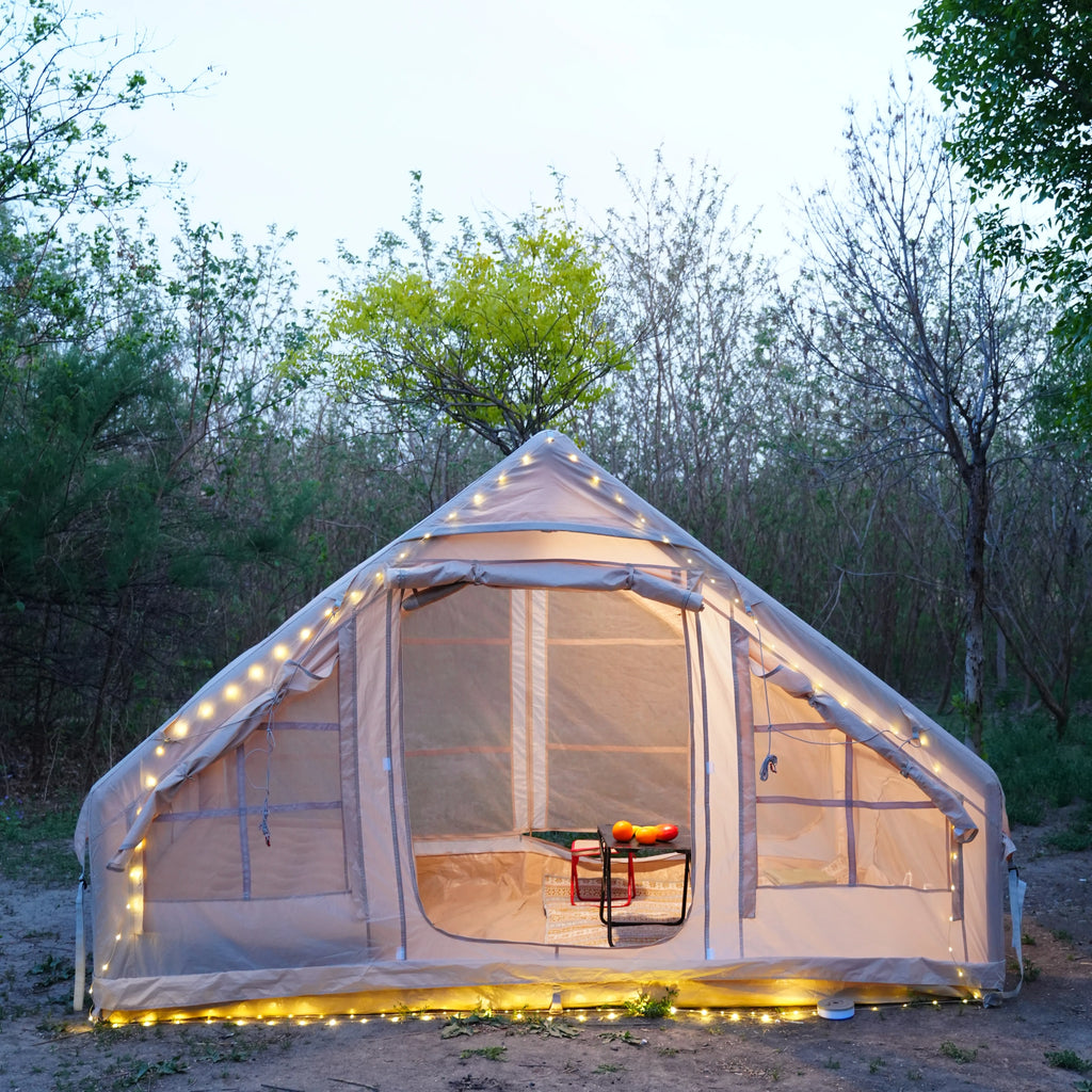 Inflatable Camping Tent For 4 To 8 People With Windows Portable Water Resistant Four Season Outdoor Tent