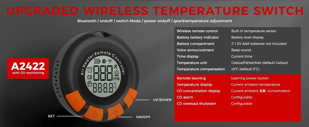 Sunster TB10pro 8KW Portable Diesel Air heater 12V/24V/220V w/Bluetooth APP/Ventiation mode/CO monitoring For Car Home Camper RV - trendingshoping.com