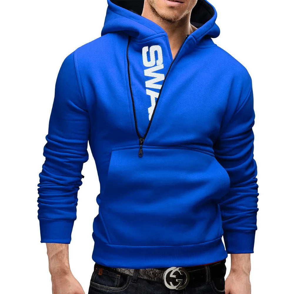 Men Long Sleeve Zipper Hoodie Pullover Sweatshirt