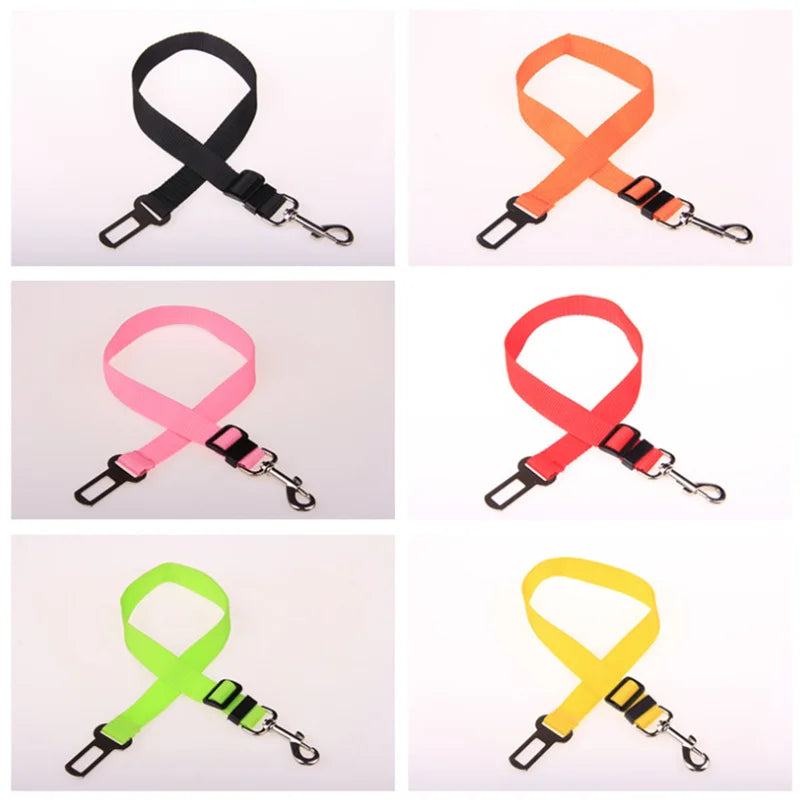 Adjustable Dog Cat Car Safety Belt Harness Leash