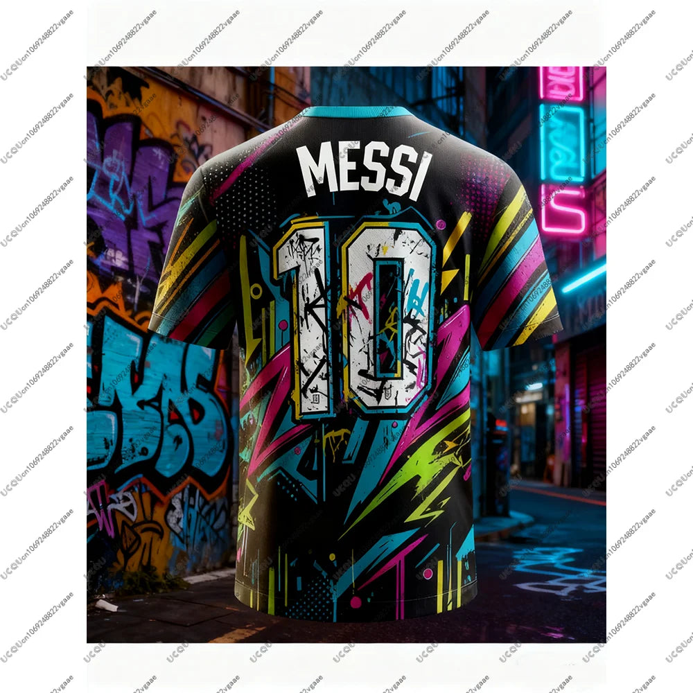 Football Jersey T Shirt Men Boys Kids Casual Breathable Quick Drying Soccer Sports Top Messi 10