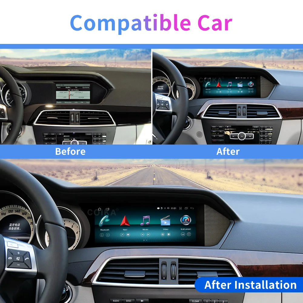 8.8" Display Touch Screen Android Radio Car Head Unit For Mercedes C Class W204 2011-2014 BT WIFI GPS Navi Wireless Carplay Auto - trendingshoping.com