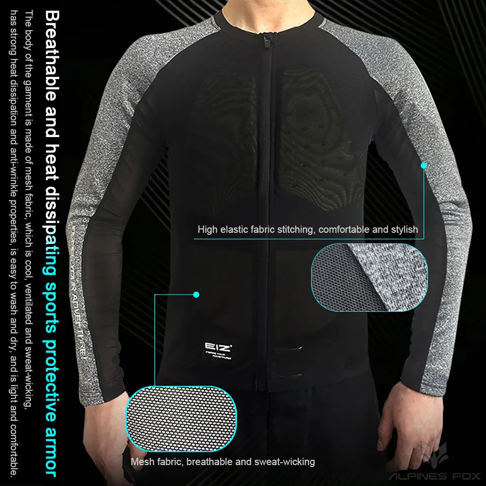 Mens Motorcycle Jacket Summer Breathable Motocross Body Armor Elastic Rider Racing Clothing CE Certified Protector Gear