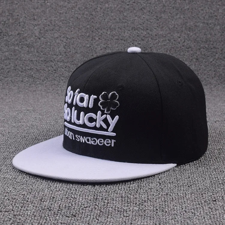 Hip Hop Letter Embroidery Snapback Cap – Unisex Flat Brim Baseball Hat for Outdoor & Casual Wear