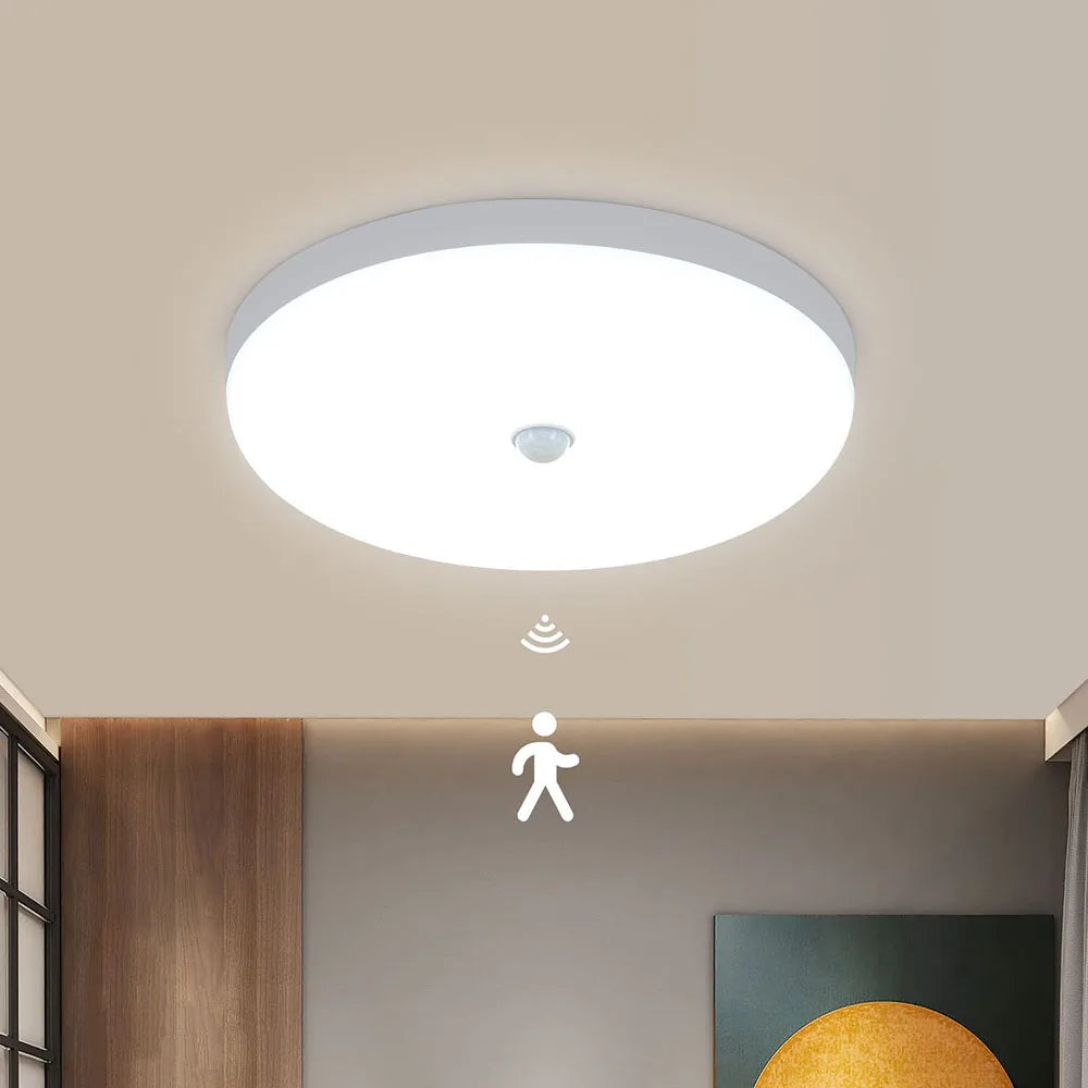 Smart Home LED Ceiling Light With PIR Motion Sensor 20W 30W AC Indoor Lamp For Room Hallway Corridor