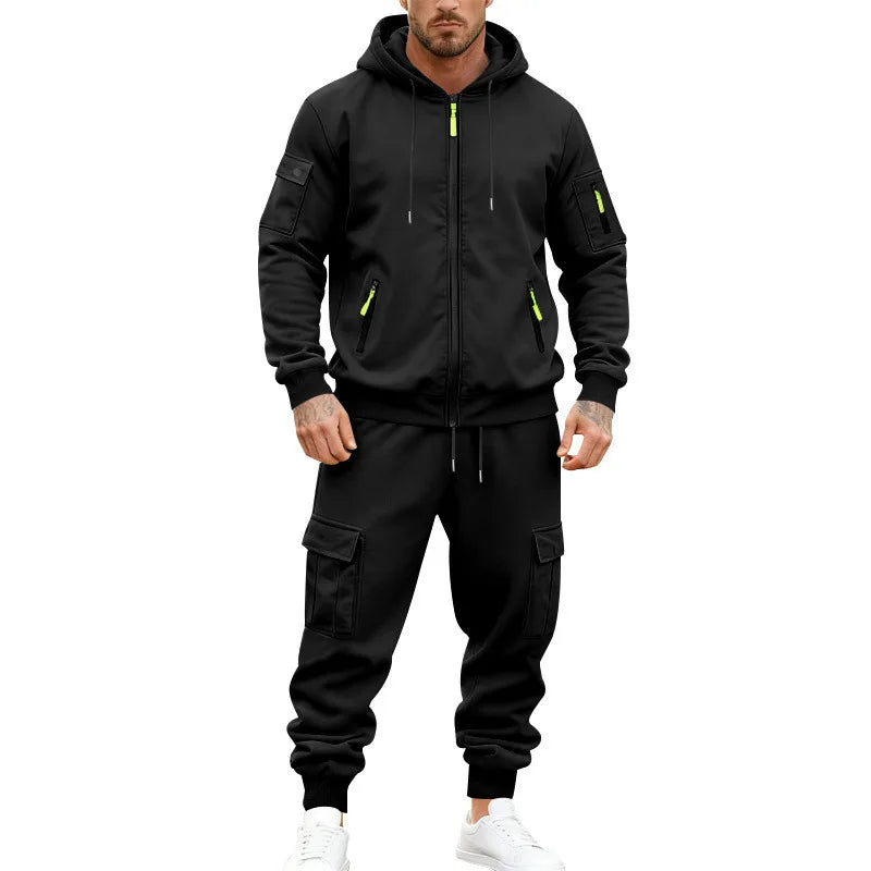 Men’s Winter Heavy Fleece Zip-Up Hoodie – Warm Casual Sportswear