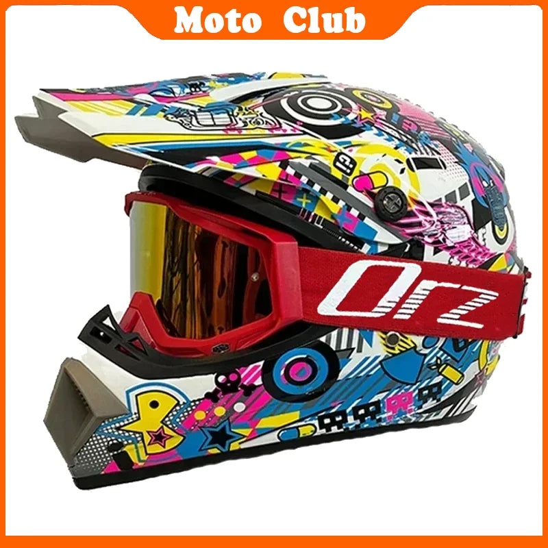 Kids Motocross Motorcycle Helmet Off Road Protective Helmet with Goggles