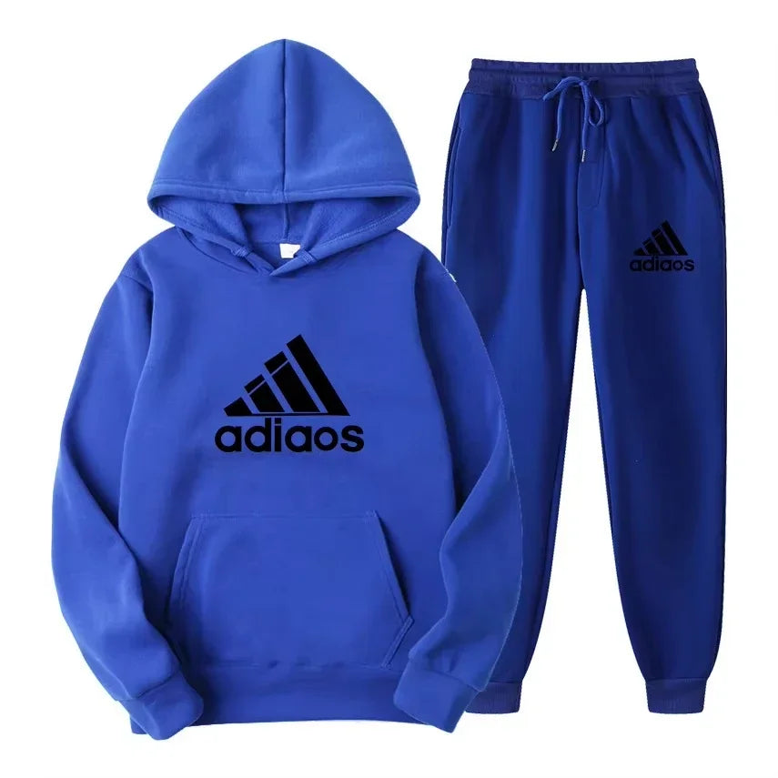 Autumn-Winter Warmth-Enhanced Comfortable Leisure Fitness Sports Set: Two-piece set including hooded sports shirt and joggi