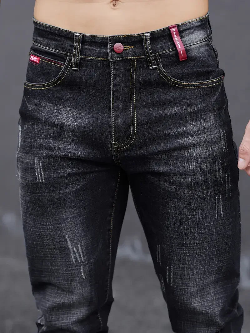 2025 Men's Slim Casual Street Classic Skinny Jeans Pencil Jeans Trendyy Stretch Style Comfortable Casual Fashion Versatile