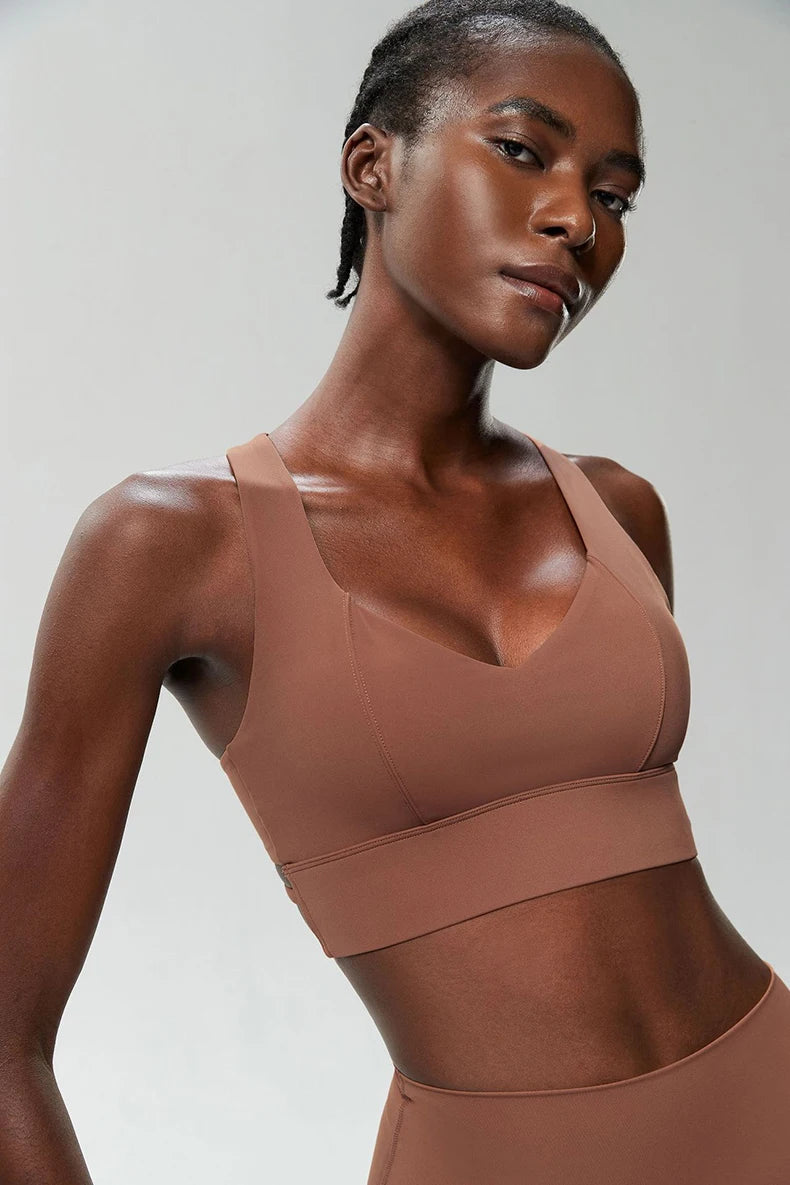 Women’s High-Impact Sports Bra - Buttery Soft Push-Up Gym Crop Top for Yoga & Fitness