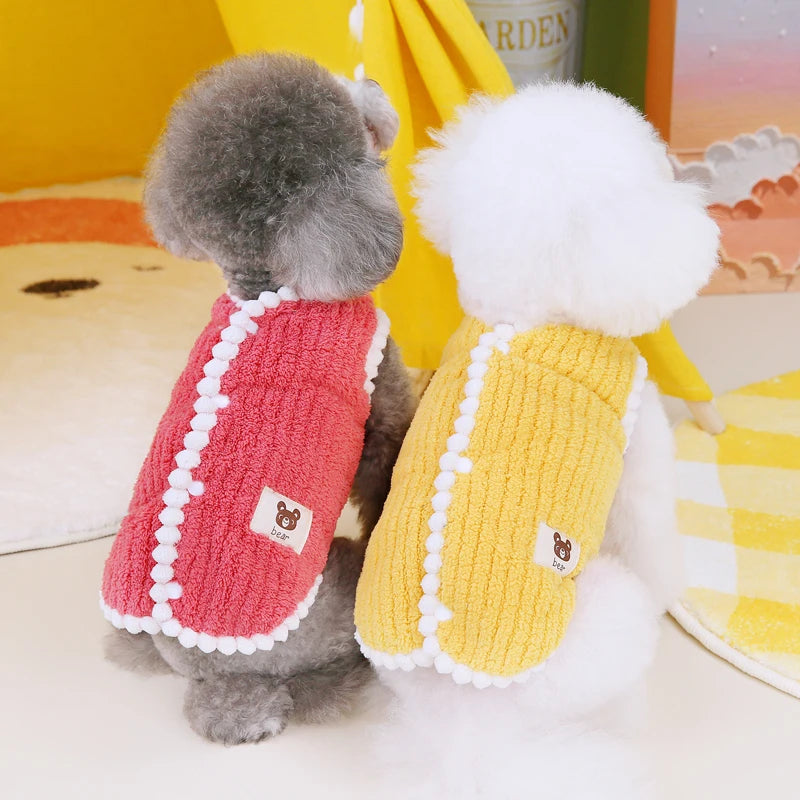 Soft Dog Cat Jacket Vest Winter Dogs Clothes Teddy Chihuahua Coat French Bulldog Apparel for Small Mid Dogs Puppy Warm Clothing - trendingshoping.com