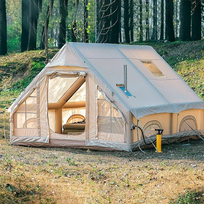 Outdoor Camping Complete Set Large Inflatable Tent New Material Equipment With Sun Protection Overnight Shelter