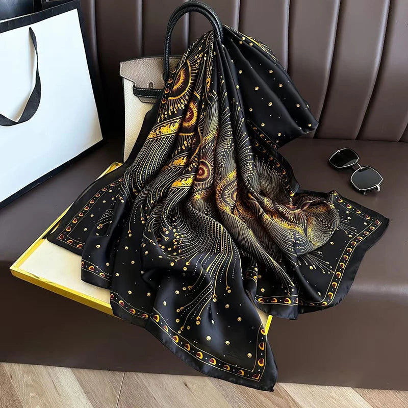 Spring Scarf Women's Luxury Design Polyester Material Soft Shawl Beach Scarf