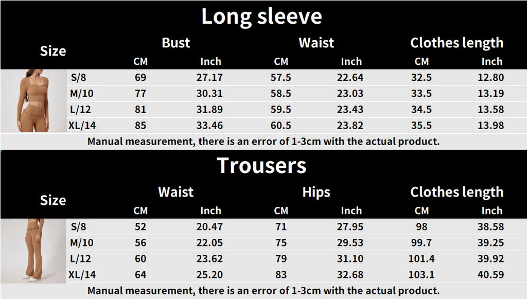 Women's Sportswear Yoga Set 2PCS Gym Clothes Yoga Suits For Women Fitness Set Tracksuits Yoga Long Sleeve Gym Flared Leggings