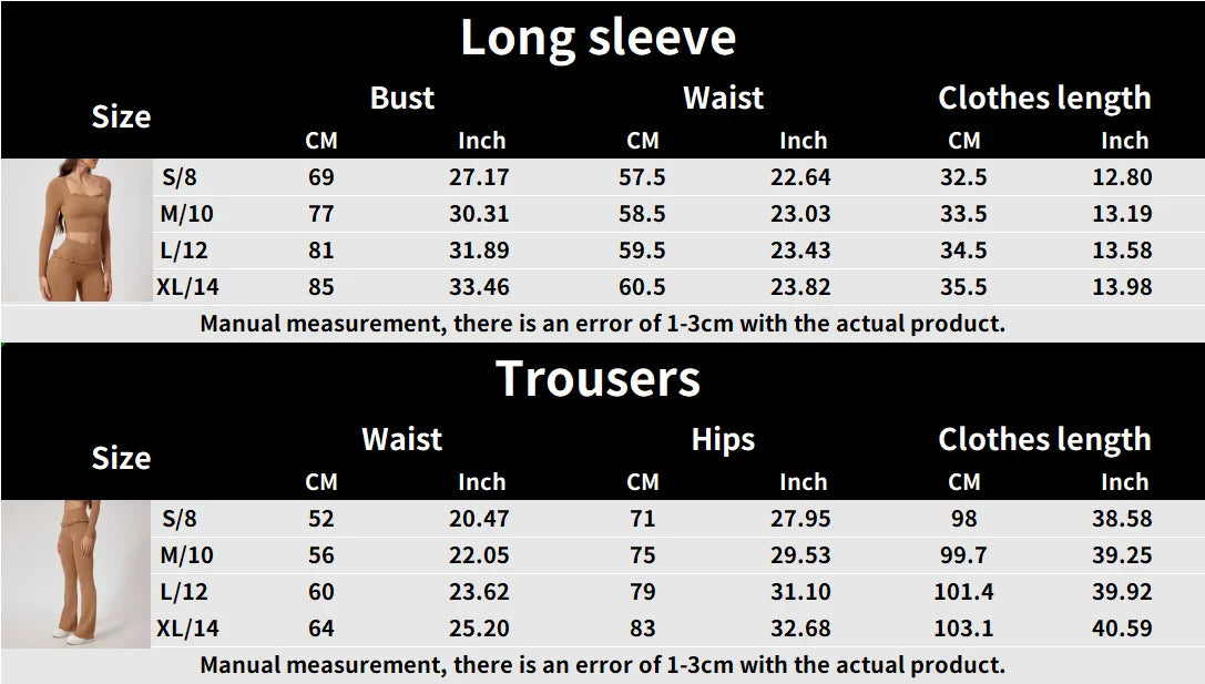 Women's Sportswear Yoga Set 2PCS Gym Clothes Yoga Suits For Women Fitness Set Tracksuits Yoga Long Sleeve Gym Flared Leggings