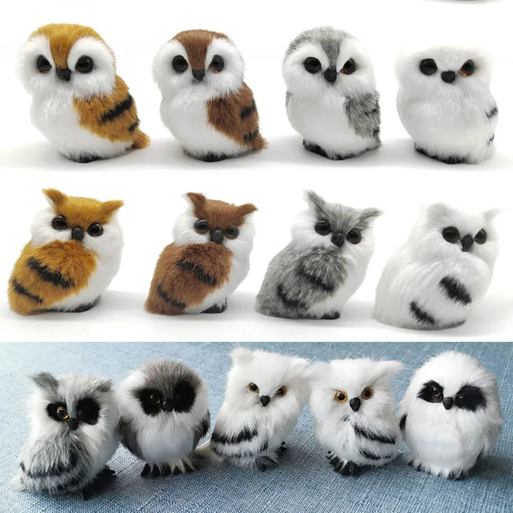 Simulation Owl Ornaments Plush Toys Cute Doll Artificial Fur Toy Christmas Tree Decor Pendant Christmas Gift For Kids Home Decor - trendingshoping.com