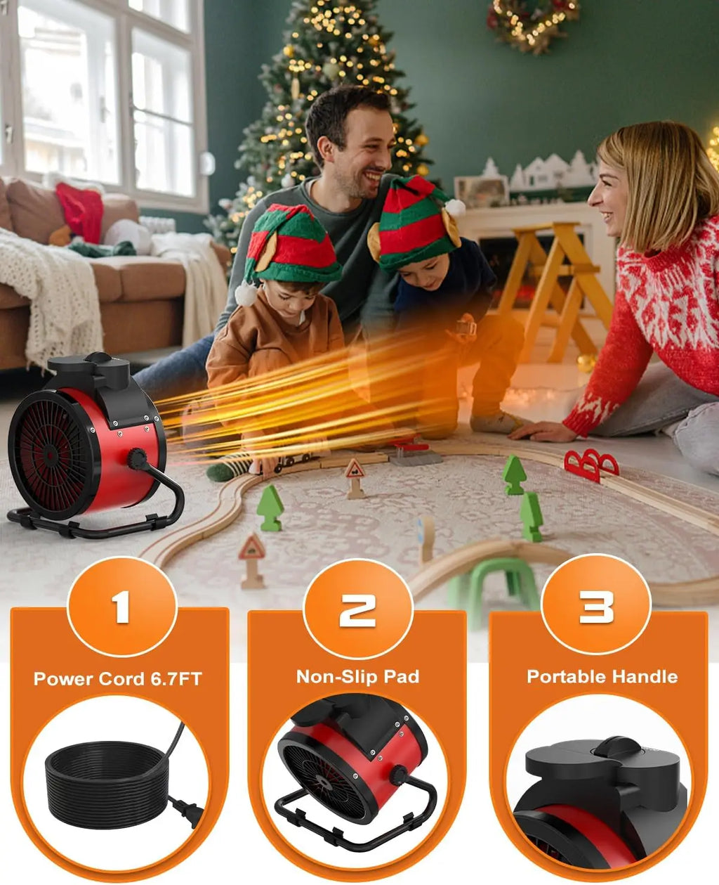 Smart Temperature-Controlled Fan Heater Fast Heating with Smart Thermostat Multi-Purpose Heater For Home And Commercial Use